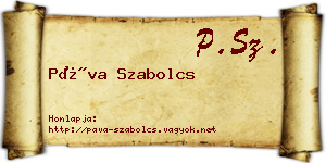 Páva Szabolcs névjegykártya