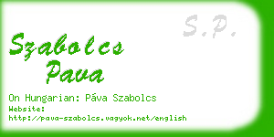 szabolcs pava business card