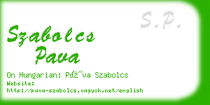 szabolcs pava business card